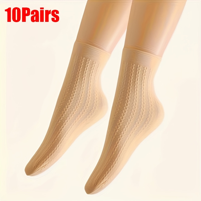 TEMU 10 Pairs Of Velvet Spring Summer Autumn Style Mother's Wear-resistant Anti-slip Socks, Easy Anti-snagging, Thanksgiving Christmas Season