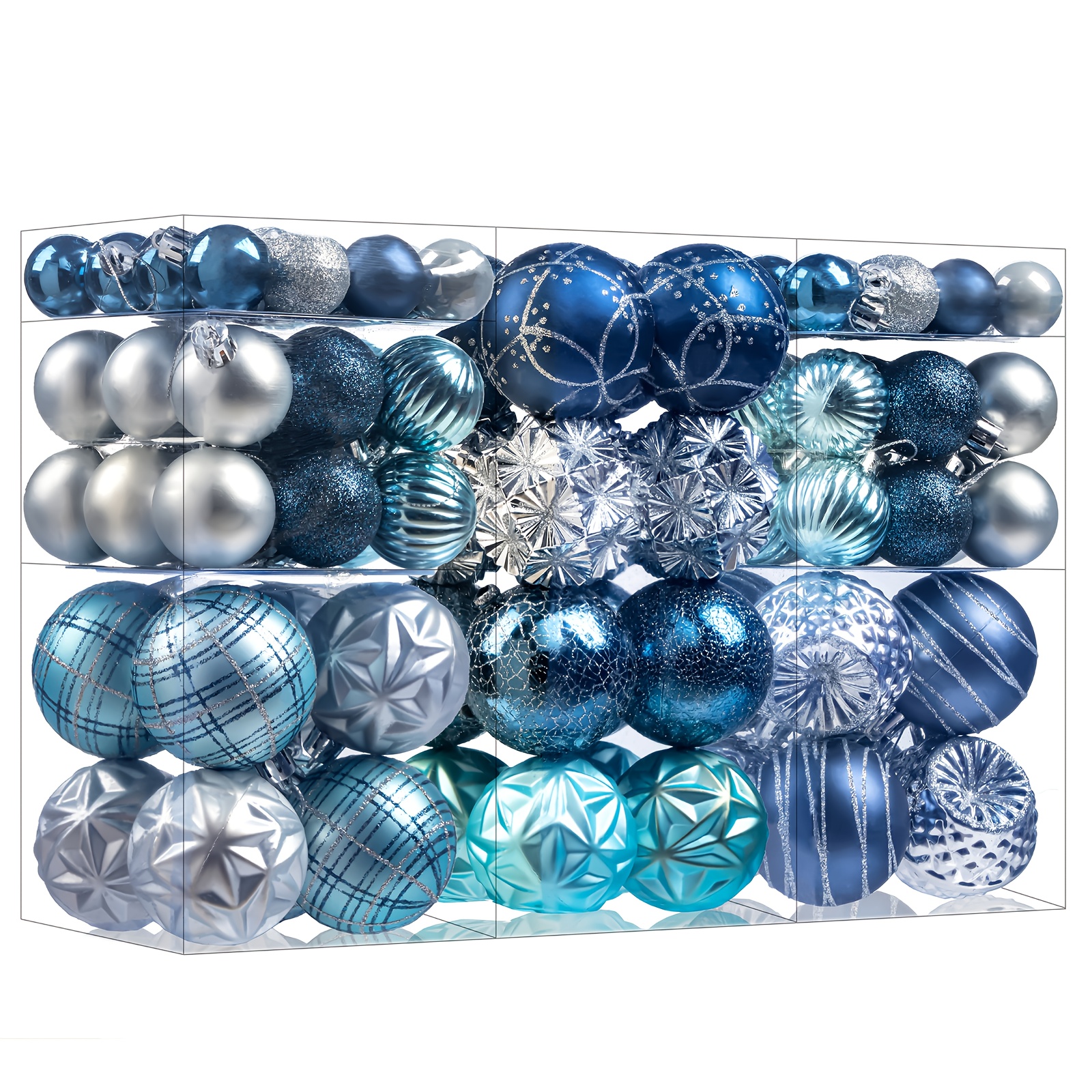 TEMU 100 pièces par boîte. Décorations de boules de Noël dans une de styles et de couleurs, décorations de sapin incassables. Convient pour des