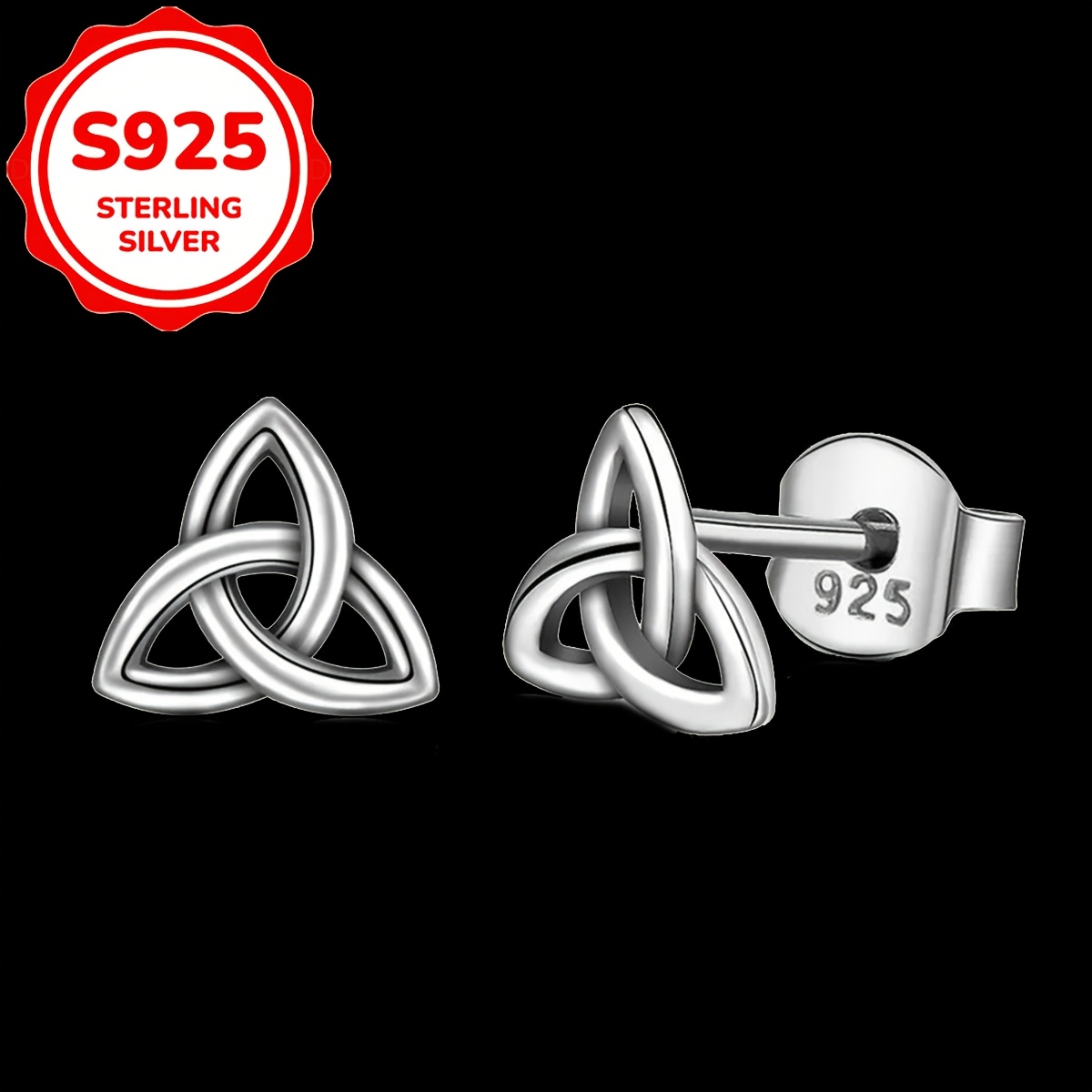 TEMU Lot de 2 clous d'oreilles tendance pour femme, clous d'oreilles en argent , design simple et , boucles d'oreilles hypoallergéniques, cadeau pour