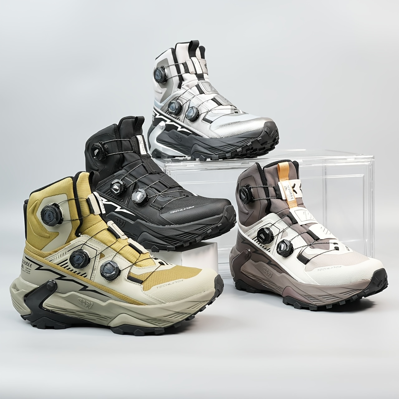 [Sneakers] Men'S Outdoor Shoes Boots Anti-Slip Shock Absorption Mid-High Cut Casual Shoes Comfortable Trail Running Shoes Fashion Sports Running Shoes Men Shoes