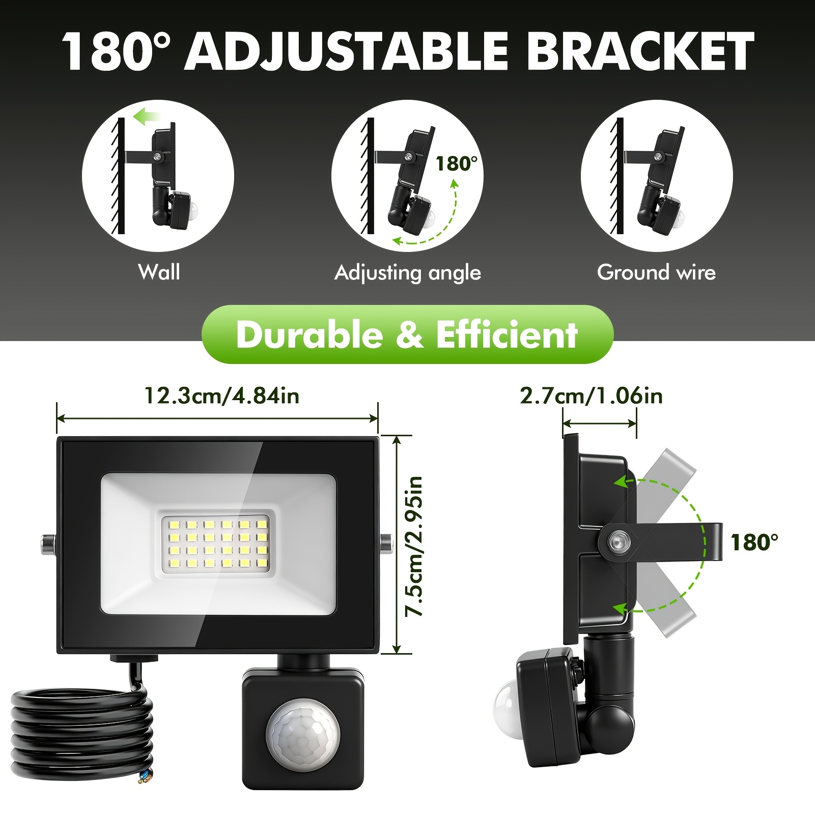 3pcs Security Lights Outdoor Motion Sensor, 20watts Led Pir Floodlight, Cool White/warm White, Ip65 Outside Wall Light Mains Powered For Garage Backyard Garden Doorway
