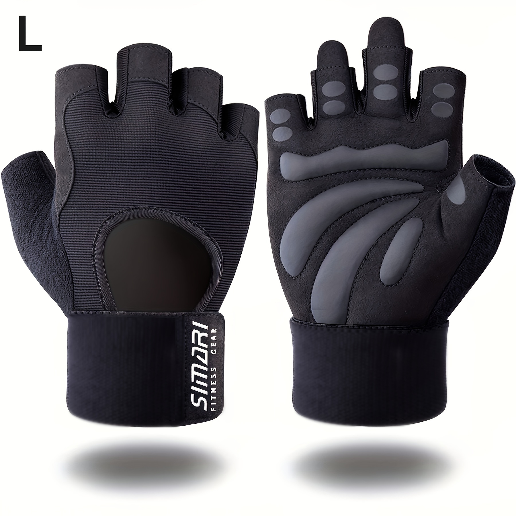 Image of 1 Pair Of Fitness Gloves With Wrist And Full Palm Coverage, Providing For Weightlifting, Training, Hanging, And . Suitable For Men And Women In Outdoor Sports And Indoor Gym Workouts