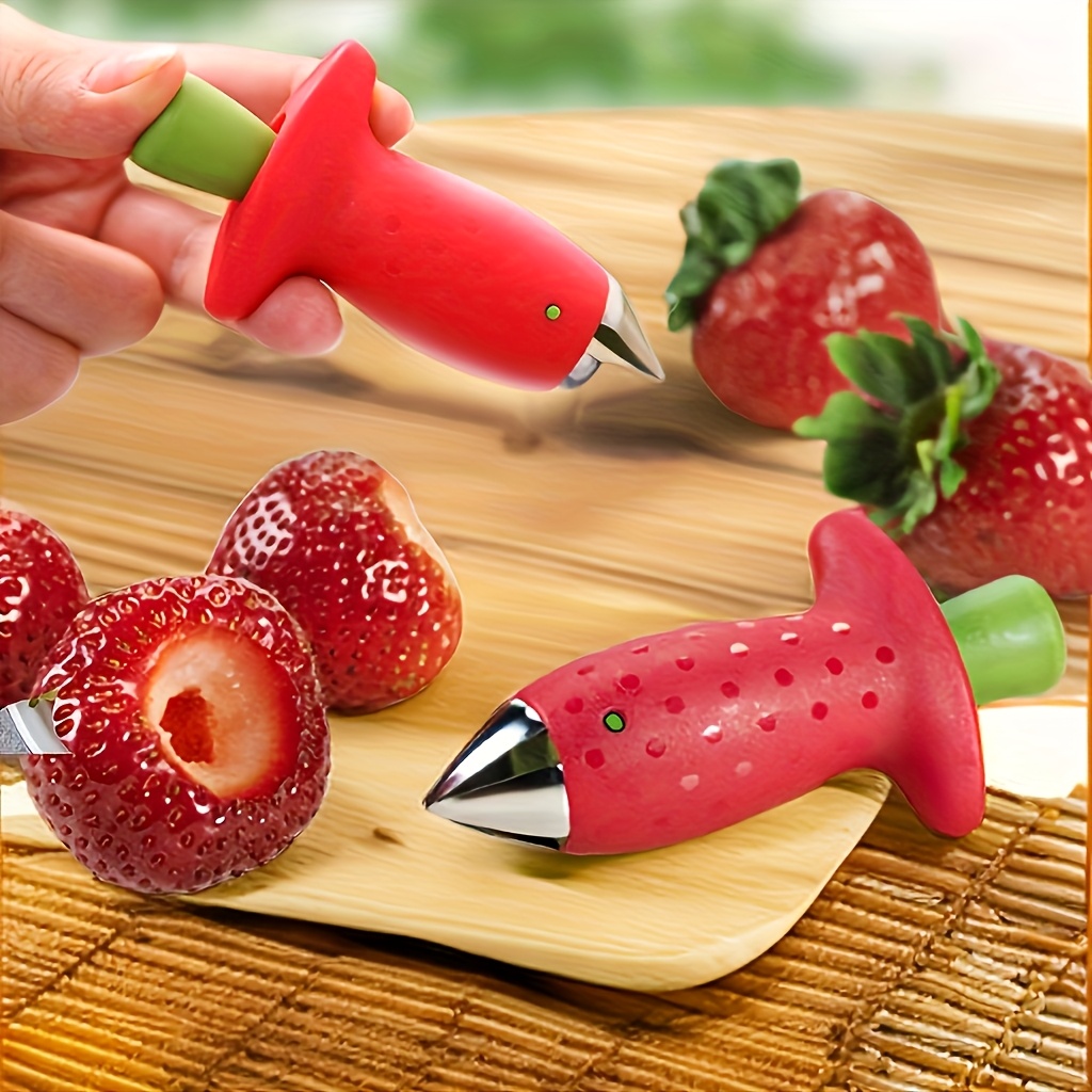 

1/2/4pcs Easy-to-use Stainless Steel Strawberry Corer For Effortless Stem Removal