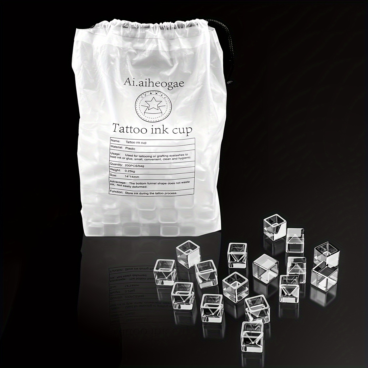 50/200pcs, Ink Cup, Disposable Cups For Tattoo Supply, Permanent Makeup Clear Container Tattoo Accessory, Gift For Professional And Beginners