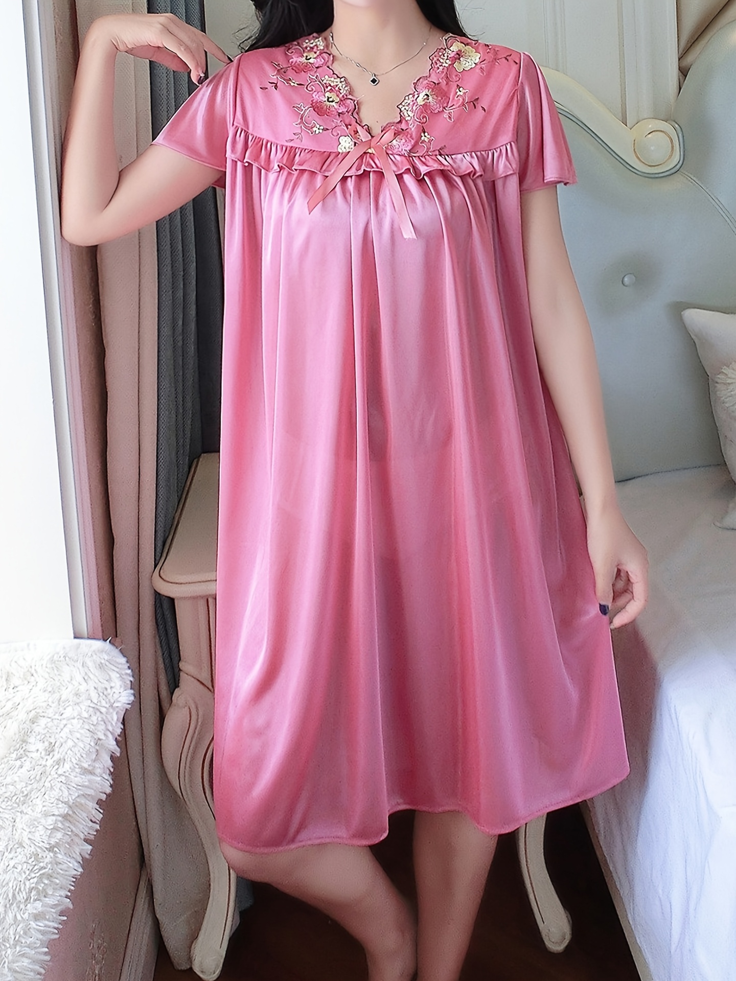 pink short night dress Women's Make My Night Dress, Pink