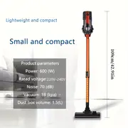 hhd corded handheld cleaner telescopic 18kpa 1 2l cup 70db operating ejection accessories kit tool and suitable for carpets and pet details 2