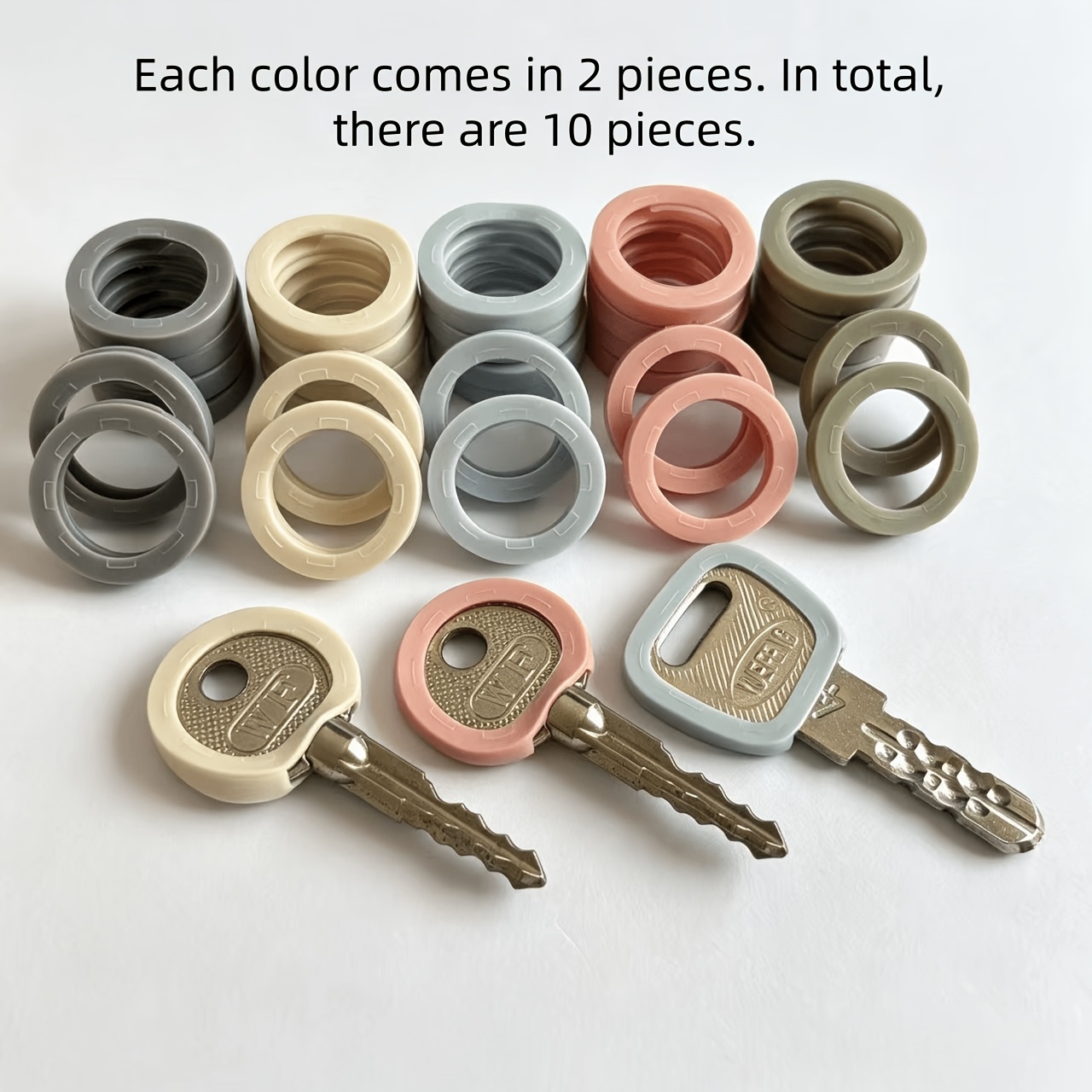 TEMU 10 protectores de llave de silicona con código de color y etiquetas, cubiertas protectoras de cabeza de llave con código de color para el hogar,