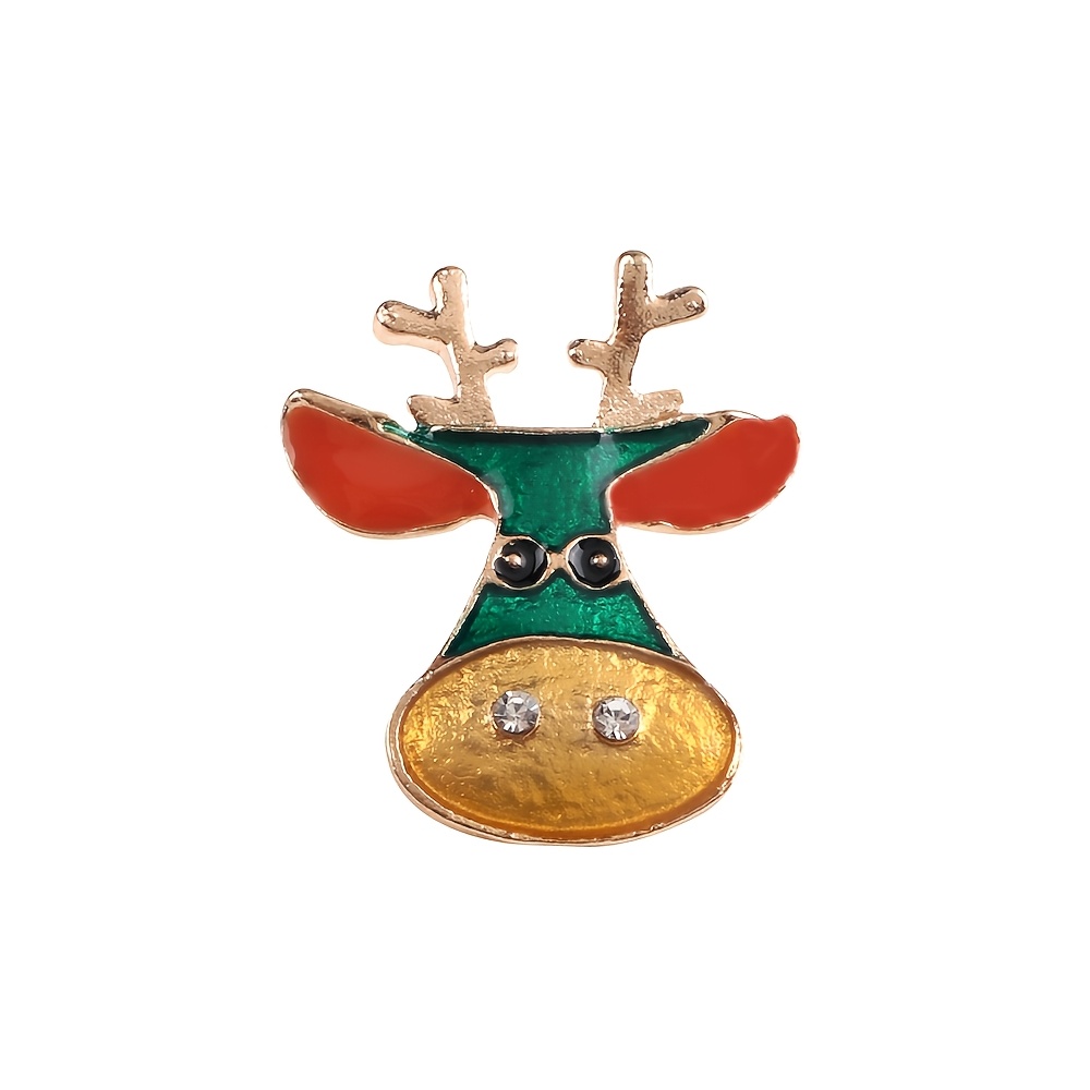 TEMU 1pc 1pcs Reindeer Pin Badge Suitable For Christmas - Reindeer-shaped For , Daily Wear Accessory, Party Pin, Gift For Holiday Parties, Collar
