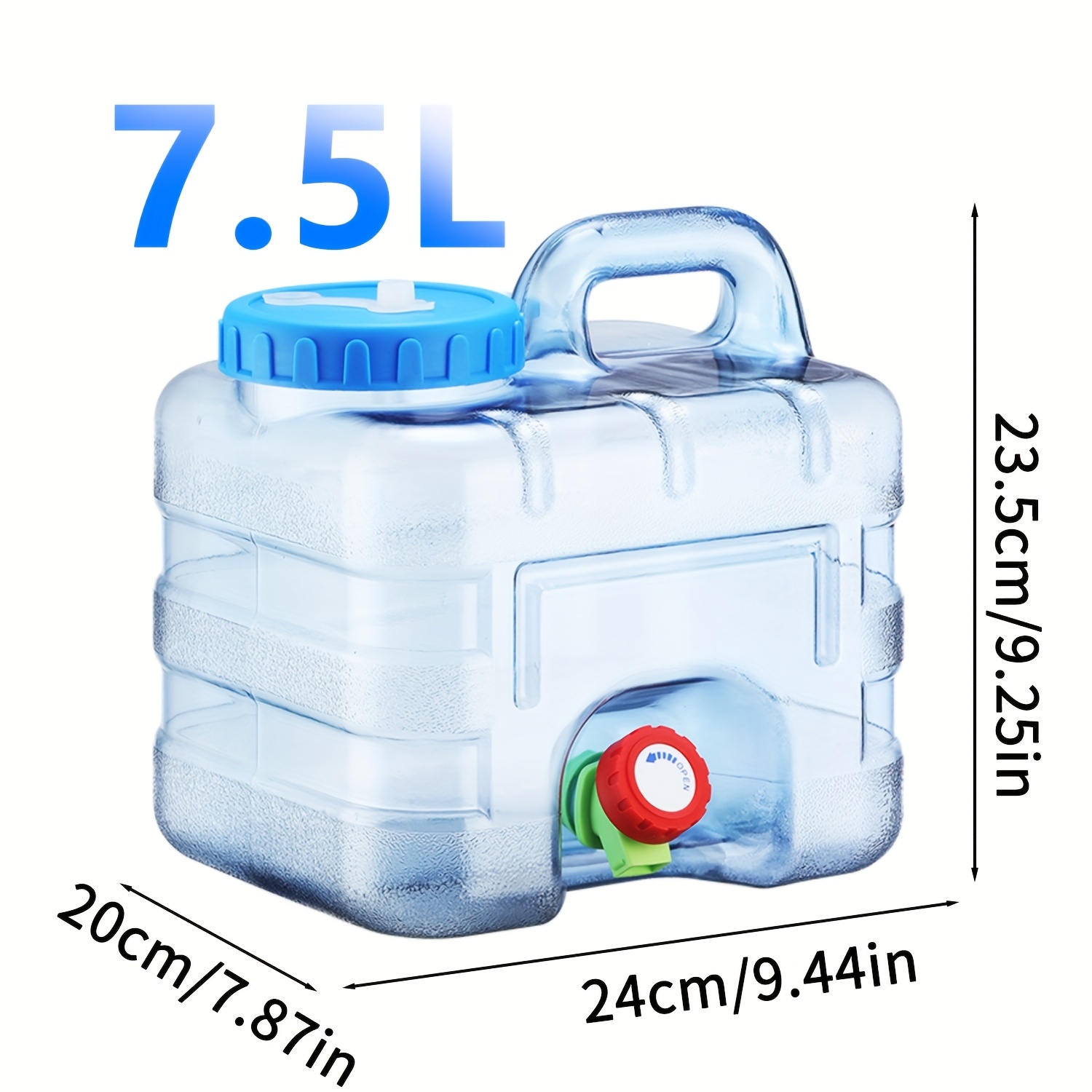1pc Portable Water Jug with Faucet - Ideal for Camping, Road Trips, Hiking - Pure Mineral Water Storage Container, 0.79-7.39 Gallon, Blue, PE Material, Perfect for Labor Day/Independence Day Outdoor Leisure