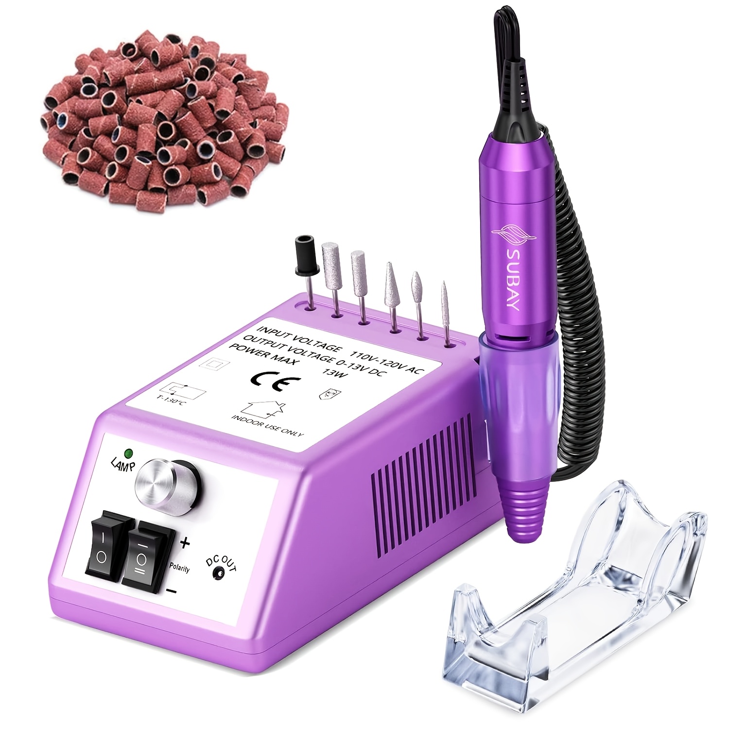 Image of Electric Nail Drill Machine Manicure Pedicure Kit Electric Nail Art File Drill Finger Toe Nail Care With 1 Pack Of Sanding Bands