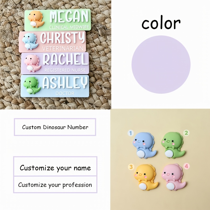 TEMU Custom Personalized Acrylic Name Badges, Personalized Chest Badges, Name Badge Chest Plates, Suitable For Teachers, Nurses, Midwives,