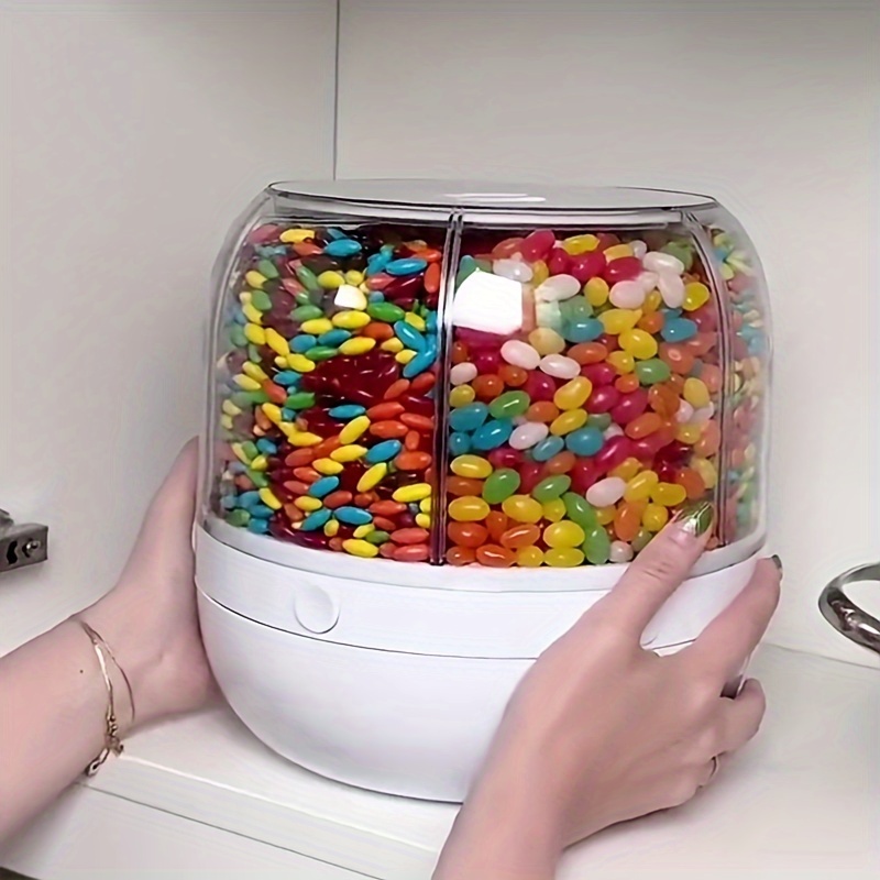 TEMU 1 Candy Bucket, Multi Compartment Candy Storage Container, Mini Candy, Small Granule Food, Moisture-proof Sealed Storage Can, Suitable For Candy