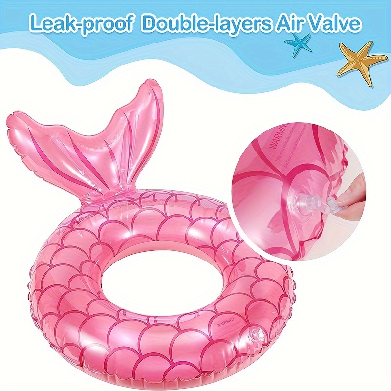1pc, Mermaid Tail Swimming Pool Float,Mermaid Swimming Ring Inflatable  Mermaid Swimming Pool Floater For Adults, Suitable For Summer Beach Water  Swimm