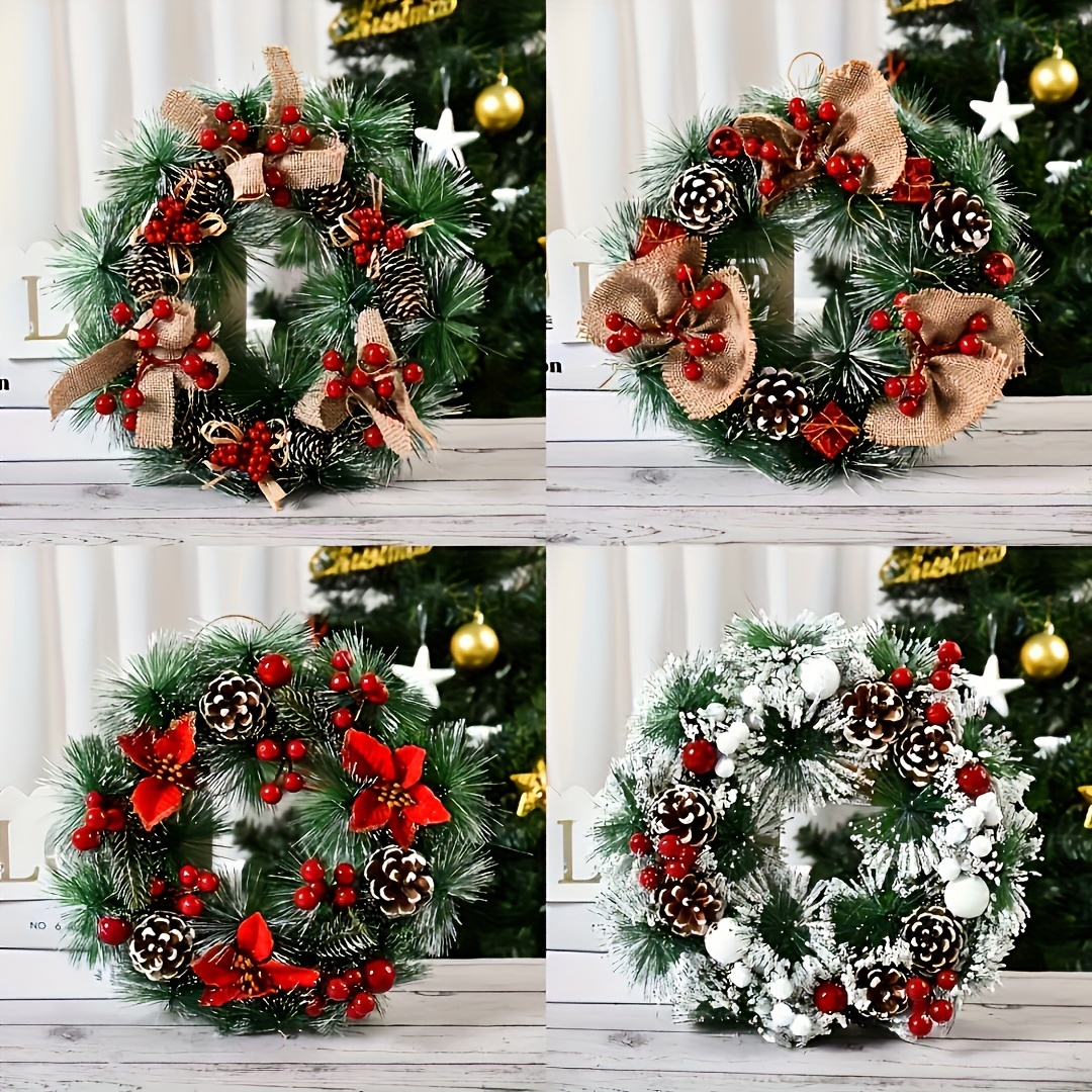 

Bohemian Style Christmas Wreath, Handmade Door & Window Hanging Decor, Festive Holiday Wall Decor, No Feather, No Power Needed