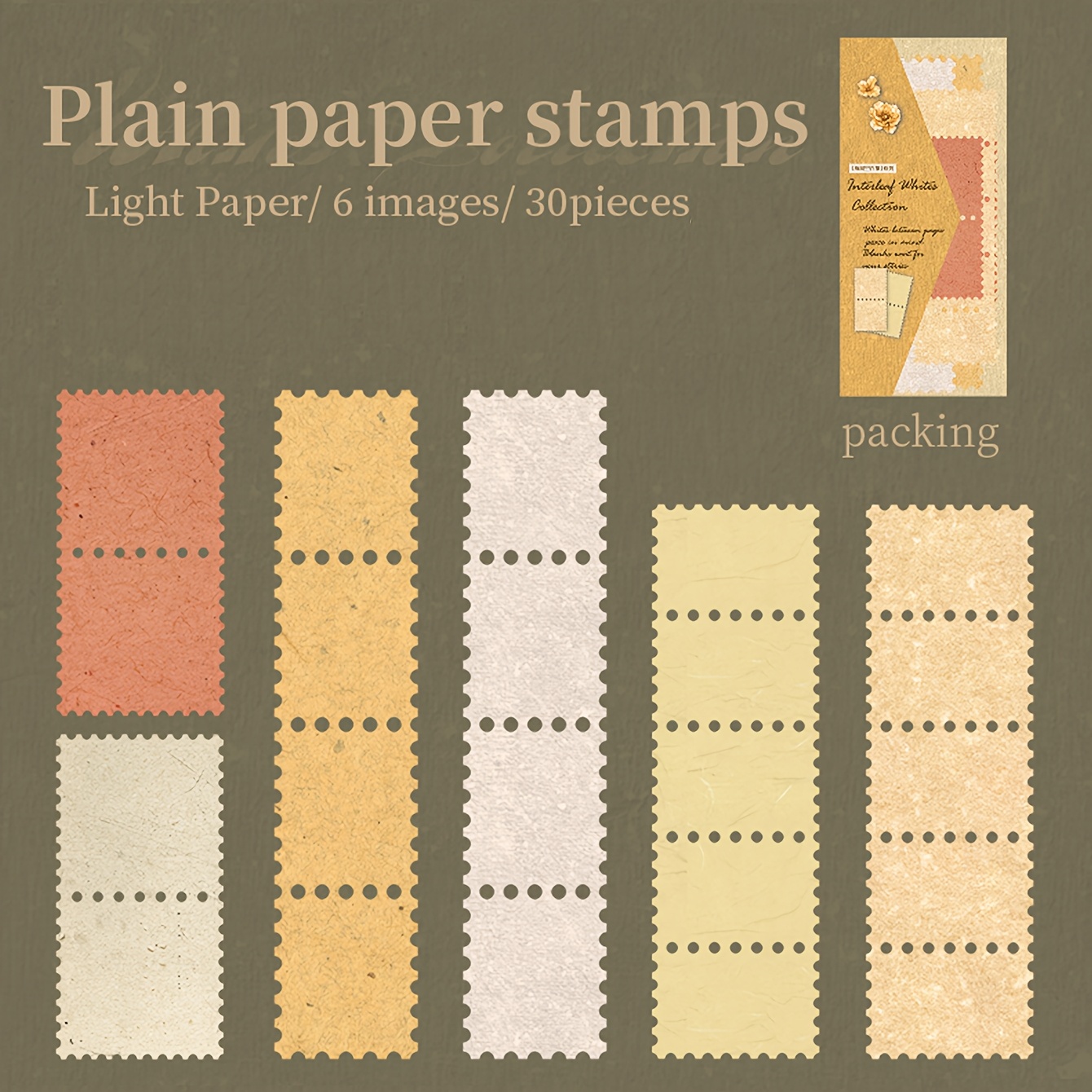 30 Sheets Retro Hollow Label Material Paper for Scrapbooking