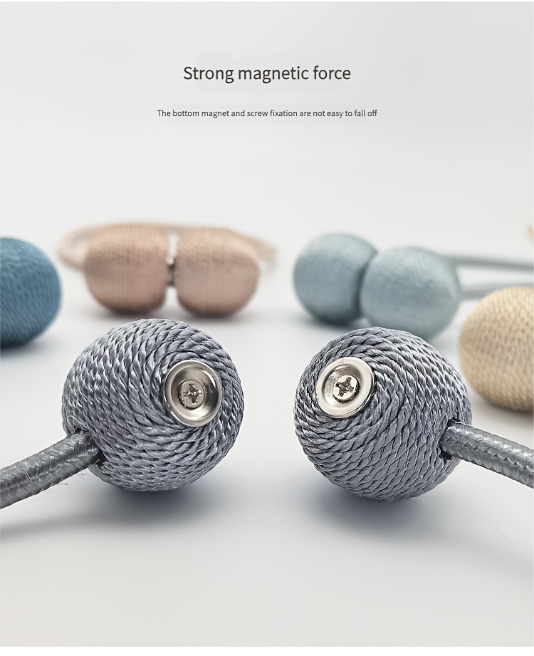 Seven-Color Magnetic Curtain Tiebacks - Invisible Magnetic Tieback System, Quick Adjustment Design, Compatible with Sheer/Blackout/ Curtains, Light Luxury Aesthetic Accessories for Living Room & Bedroom Decor