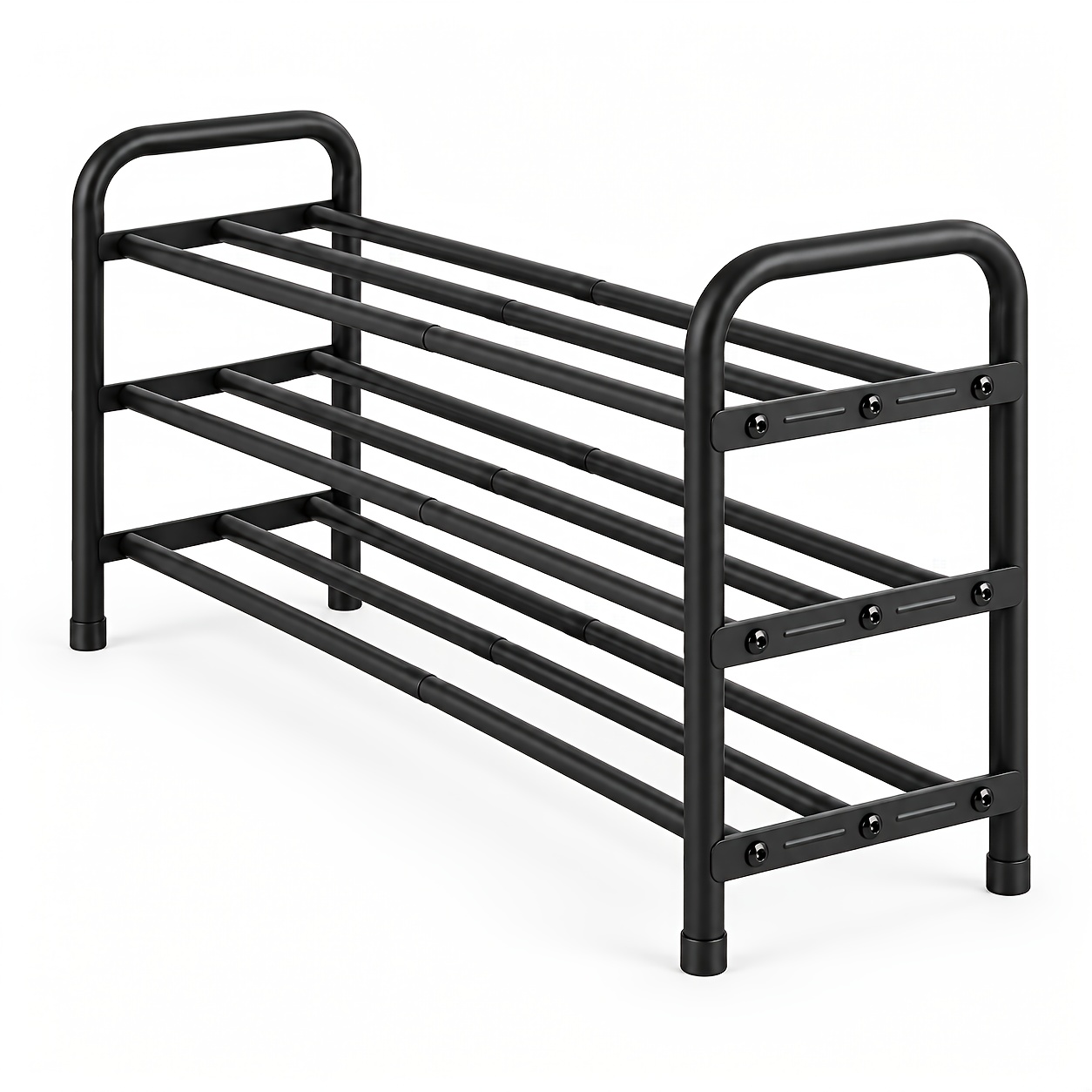 item picture 2 3   shoe rack adjustable shoe shelf storage organizer heavy duty metal free standing shoe rack for entryway closet doorway black
