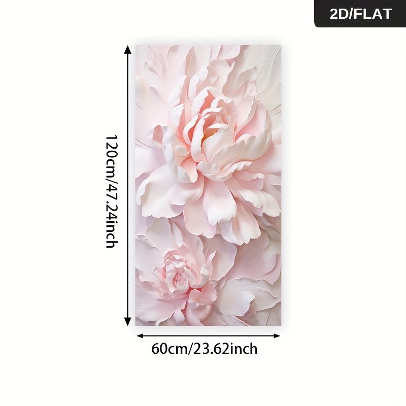TEMU 1pc Modern Abstract Pink Flower Wall Art - Soft Pink Frameless Canvas Painting Suitable For Bedroom, Living Room, Corridor Decor - Wall Panel