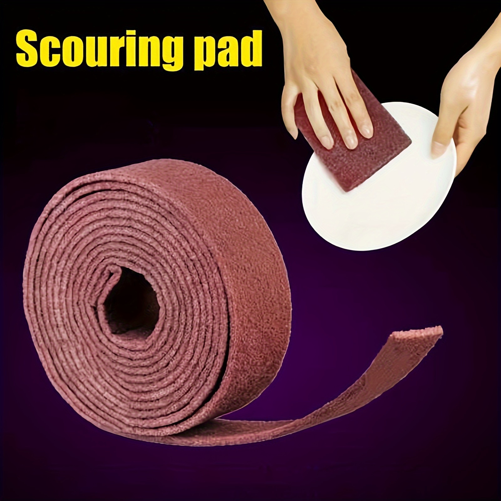 

1pc Nylon Scouring Pad - Stainless Steel Rust Removal & Polishing, Kitchen Dishwashing Cloth, Low Lint, Rectangular Shape