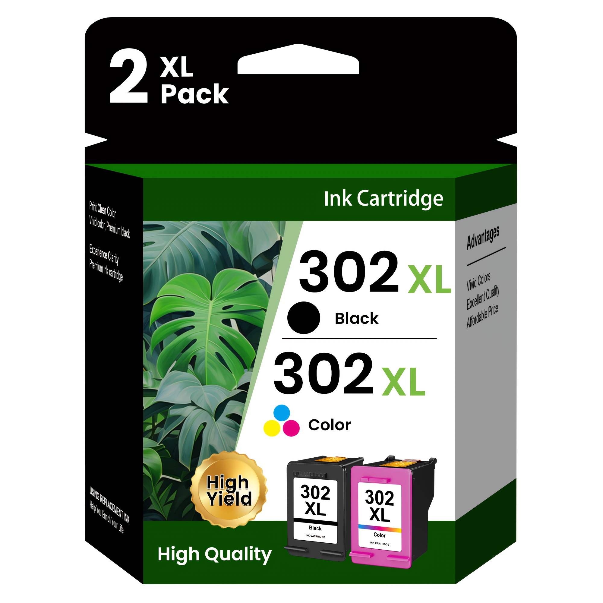 TEMU Cartuchos de tinta 302XL compatibles con HP 302 XL para impresoras HP 1110 1112 2100 2130 2132 2134 4520 4521 4522 4524 3830 3831 3832 3833 3834