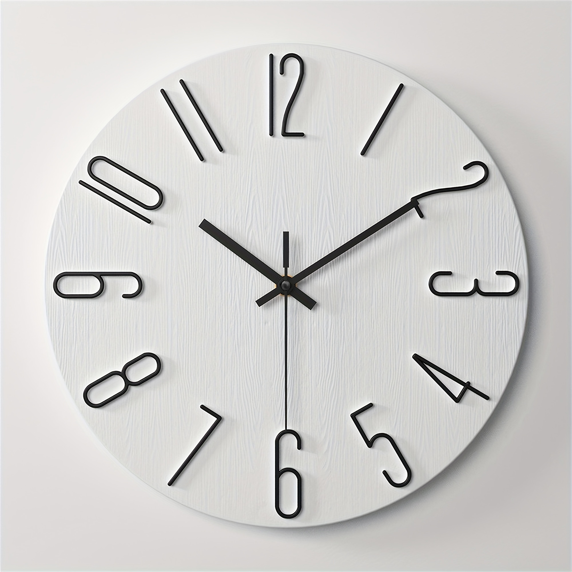 Image of 3d Stereoscopic Wall Clock - Frameless, Wood Texture Plastic Wall Clock, Non-ticking Mute Clock, Suitable For Decorating Living Room, Bedroom, Kitchen, Office, Decor, Ideal Birthday Gift (no Battery)