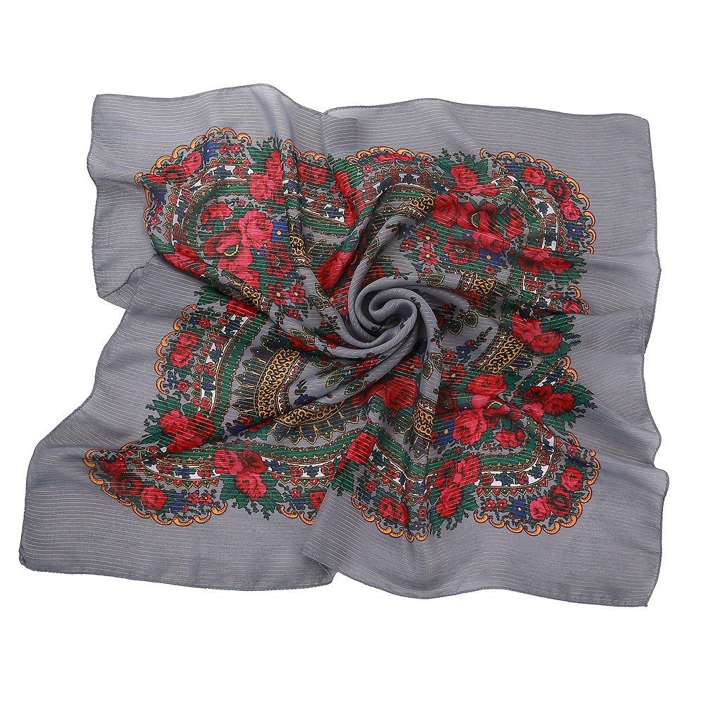 TEMU 27.56-inch Vintage Printed Scarf In Bohemian Style, Women's Printed Small Scarf, Windproof Casual Neck Gaiter