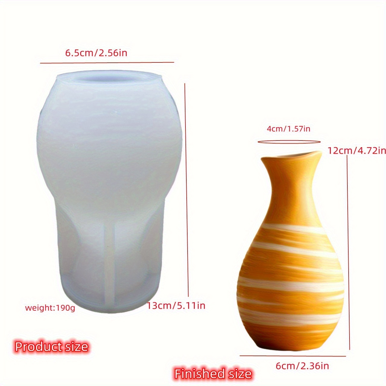 Image of 1pc Nordic Pattern Vase Silicone Mold Resin Casting Mold Suitable For Handmade Creation Concrete Gypsum Casting Silicone Mold Home Decoration Ornaments Crafts Making Additions Easy Demoulding Reusable