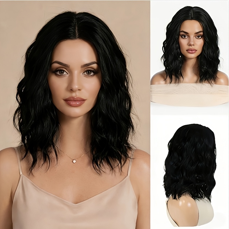 TEMU Women' 16-inch Natural Curly Cornrow Wig Suitable For - Heat-resistant Synthetic Fiber Wig With Breathable Mesh & Middle-part Design, Suitable