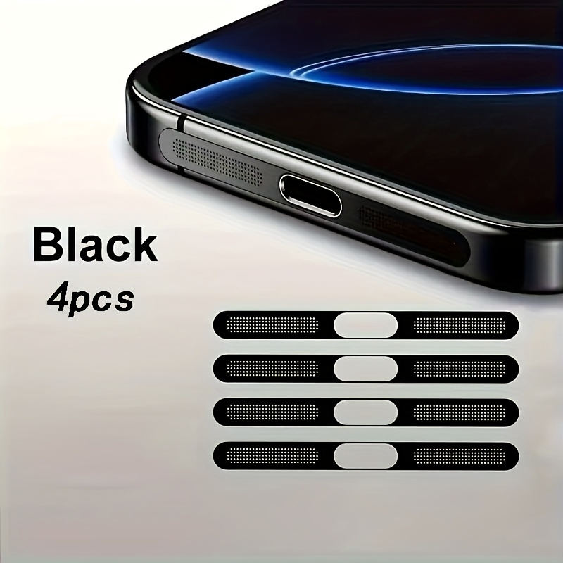 Set Of 4 Metal Dust Stickers For Phone Speakers Compatible With For Iphone Series 16/15/14/13/12.