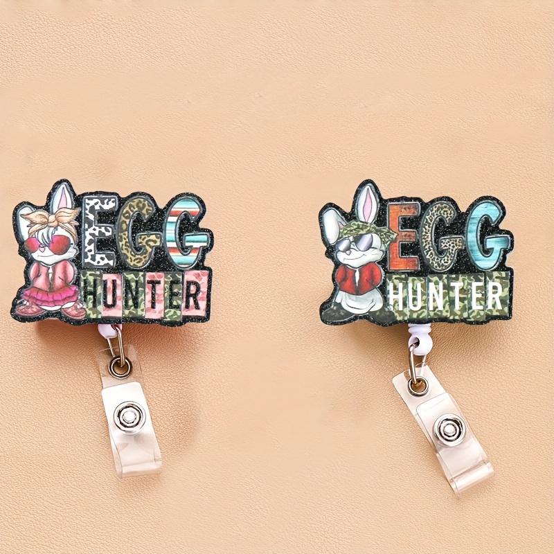 Easter Bunny Acrylic Badge Reel Medical Retractable Badge - Temu