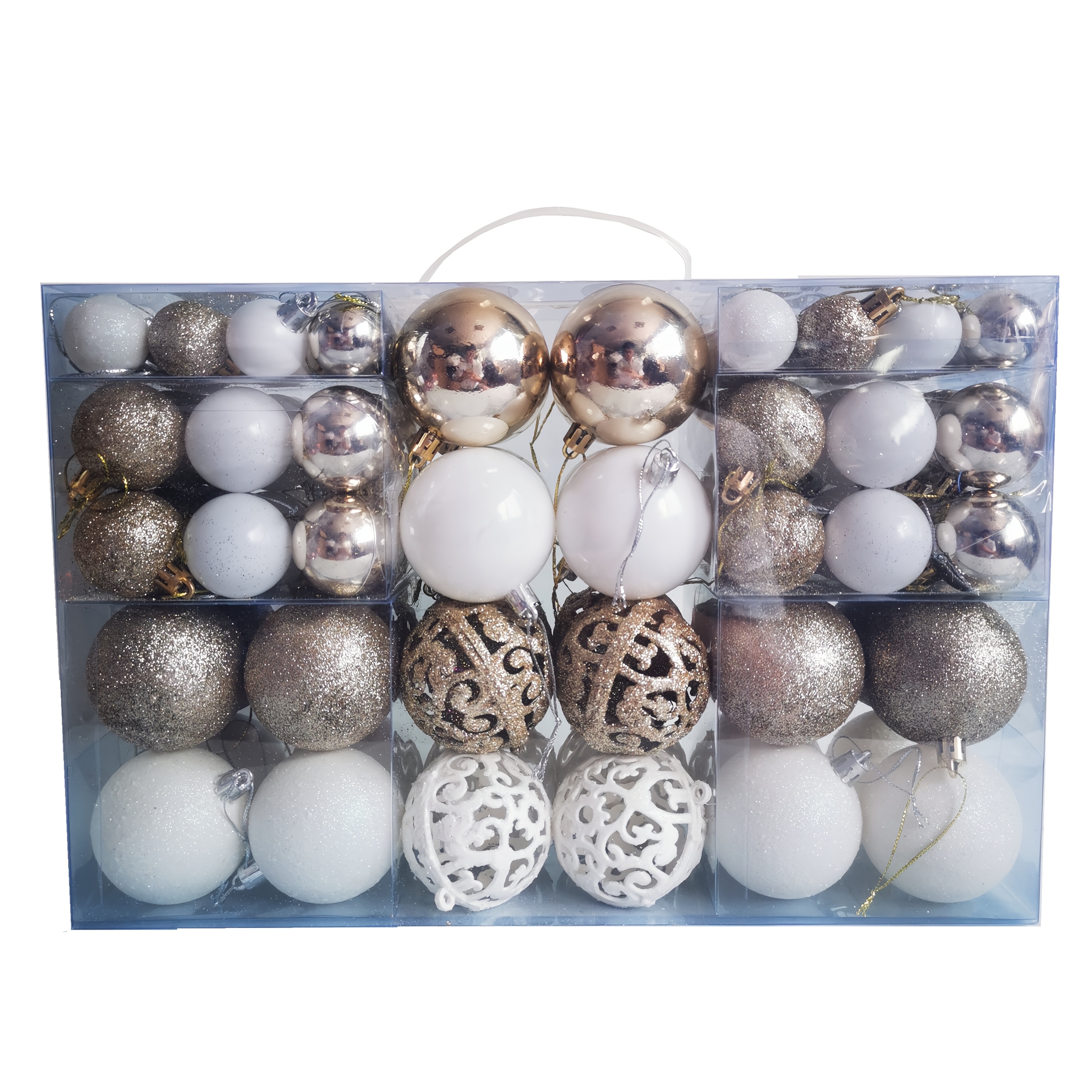 TEMU 100pcs Christmas Tree Balls Ornaments, Christmas Ball Ornaments For Christmas Tree, Shatterproof Hanging Christmas Tree Decorations