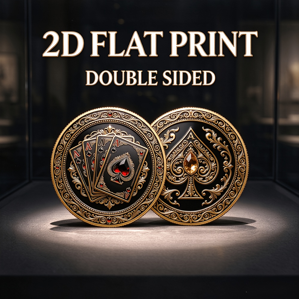 TEMU Replica Coin 1pc, Theme 2d Commemorative Coin, Alloy Material. Symbolizes , Gaming Success, Opportunities At Hand, And In All , Embodying The