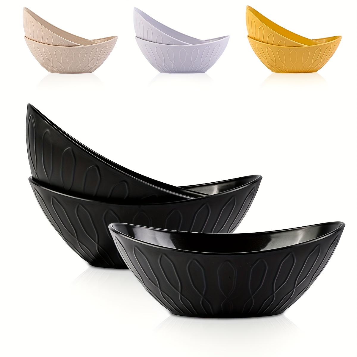 

2pcs Unbreakable -shaped Bowls For Oatmeal, Salads & Pasta - Kitchen & Dining