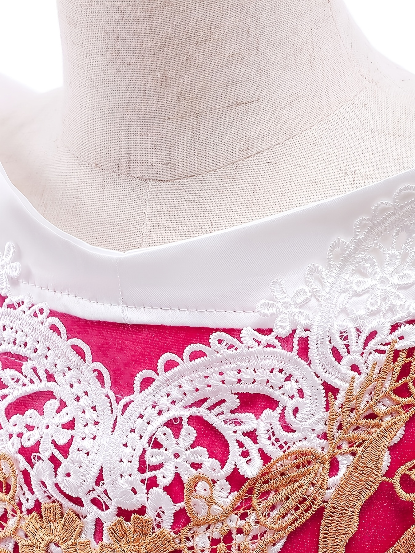 Girls' Lace Embroidered Long Sleeve Dress for Special Occasions
