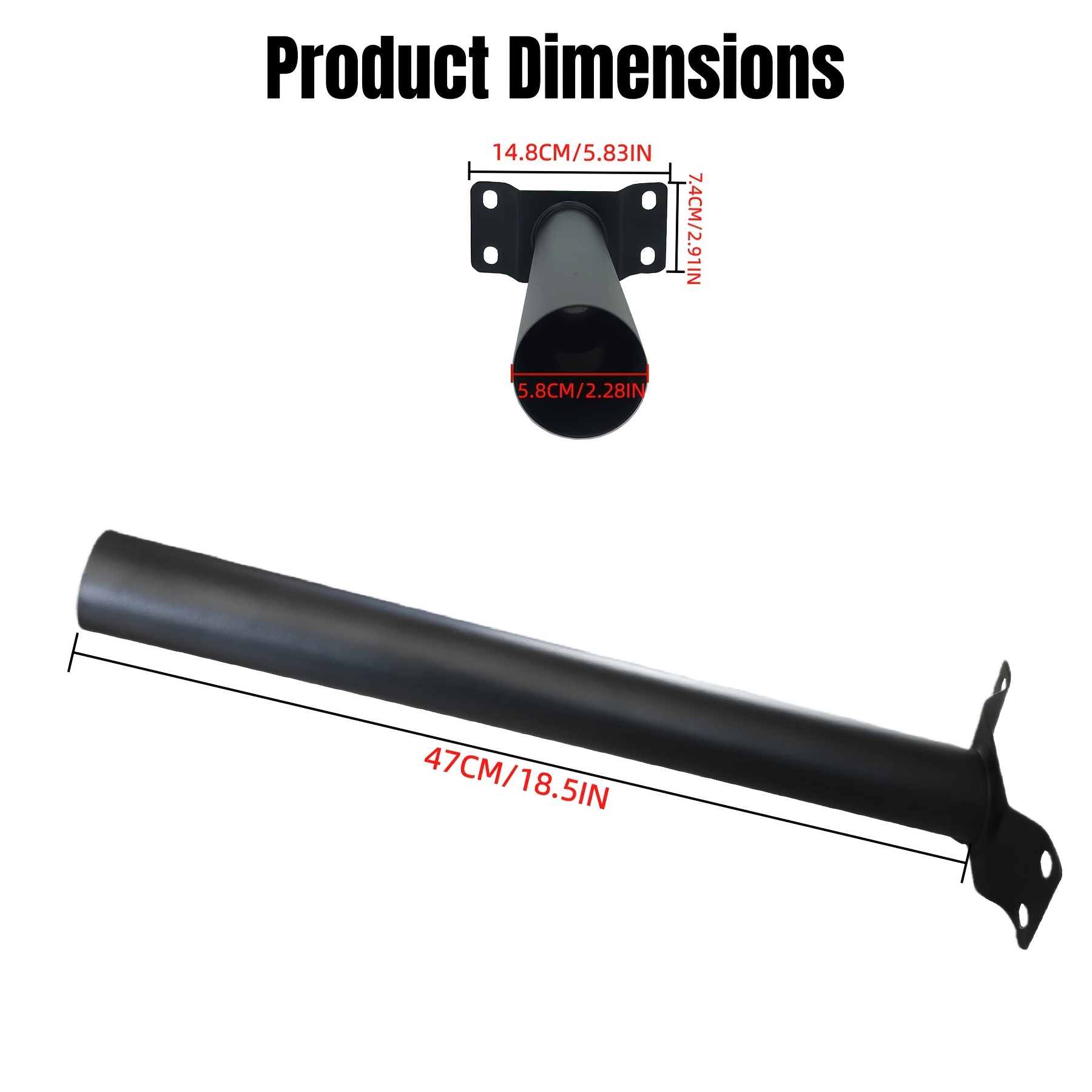 1pc   wall mounted light pole supports pile installation sand black paint anti rust   metal iron with 8 fixing pads 4 expansion screws 4 long screws 4 nuts small wrench Product details 4