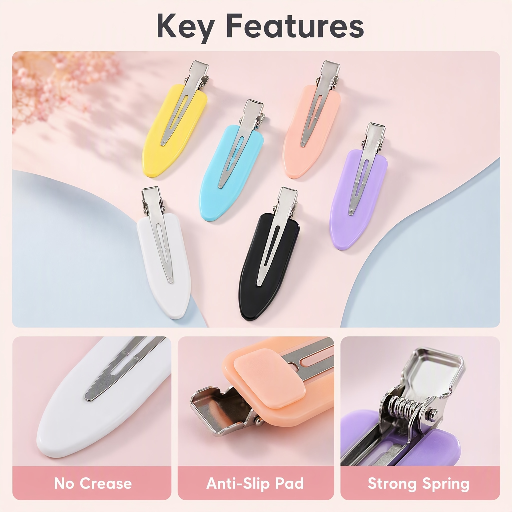 6/12/18pcs Invisible Hair Clips in Solid Colors
