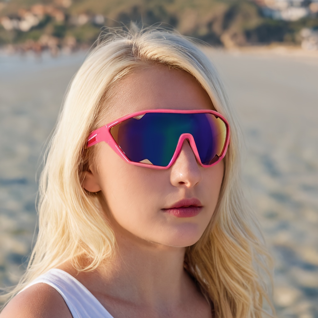 Shark Tooth Design Sunglasses Windproof Uv Protection Sporty - Temu