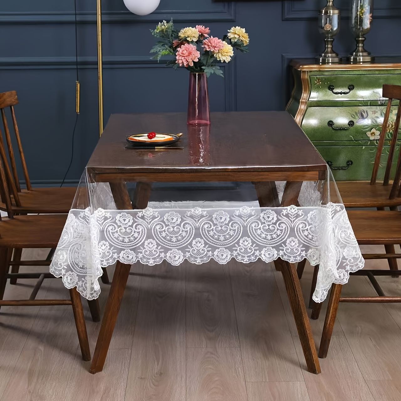 1pc white pvc tablecloth elegant long stool tablecloth rectangular stool tablecloth solid color pvc material anti slip machine made woven polyester with   needle embroidery border hollow   fabric home kitchen decoration