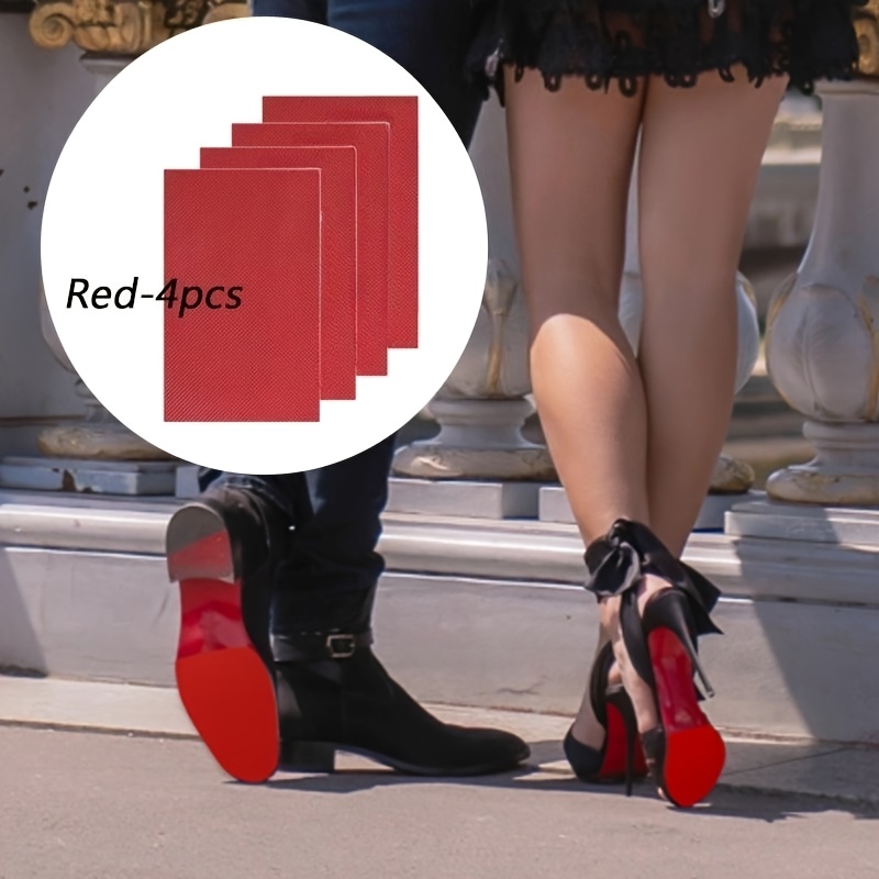 Durable High Heel Self-adhesive Sole Protector Covers - Red/