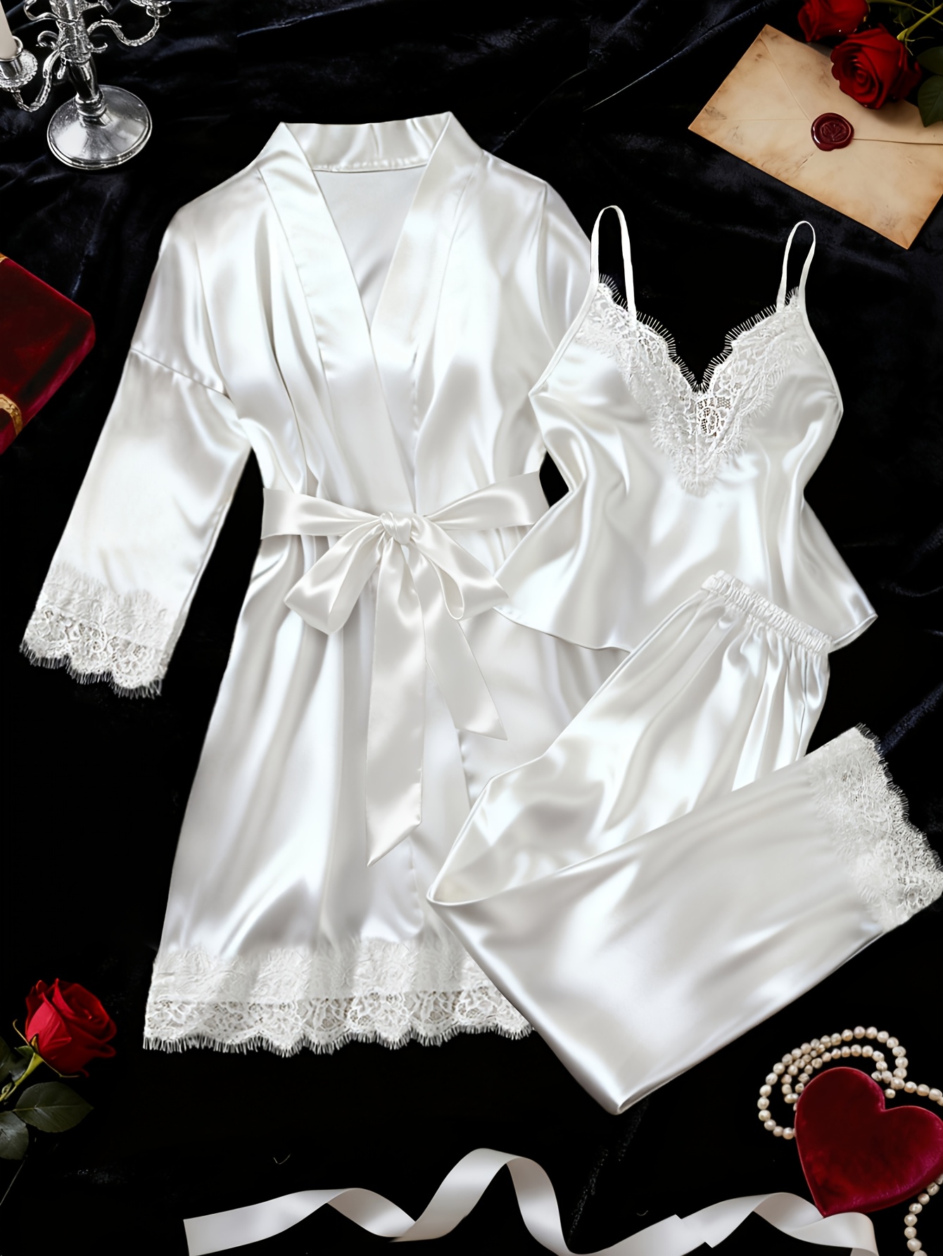 chinese dress ladies Satin Contrast Lace Backless Cami Night Romper  Beisat