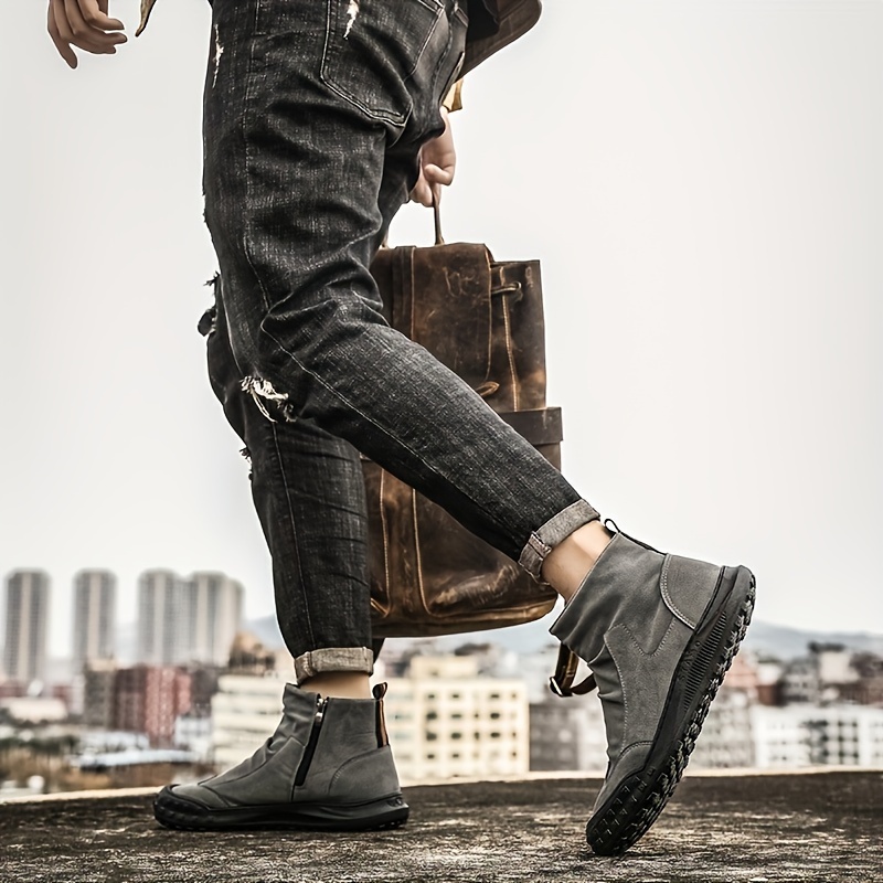 vintage style men's chukka boots high-top casual sports shoes