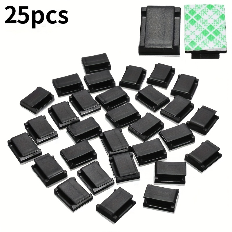 Image of 25pcs/45pcs/100pcs Self-adhesive Car Fixed Clip Car Gps Data Cable Light Cord Decorative Wire Fixing Organizer Wire Management Harness Clamp