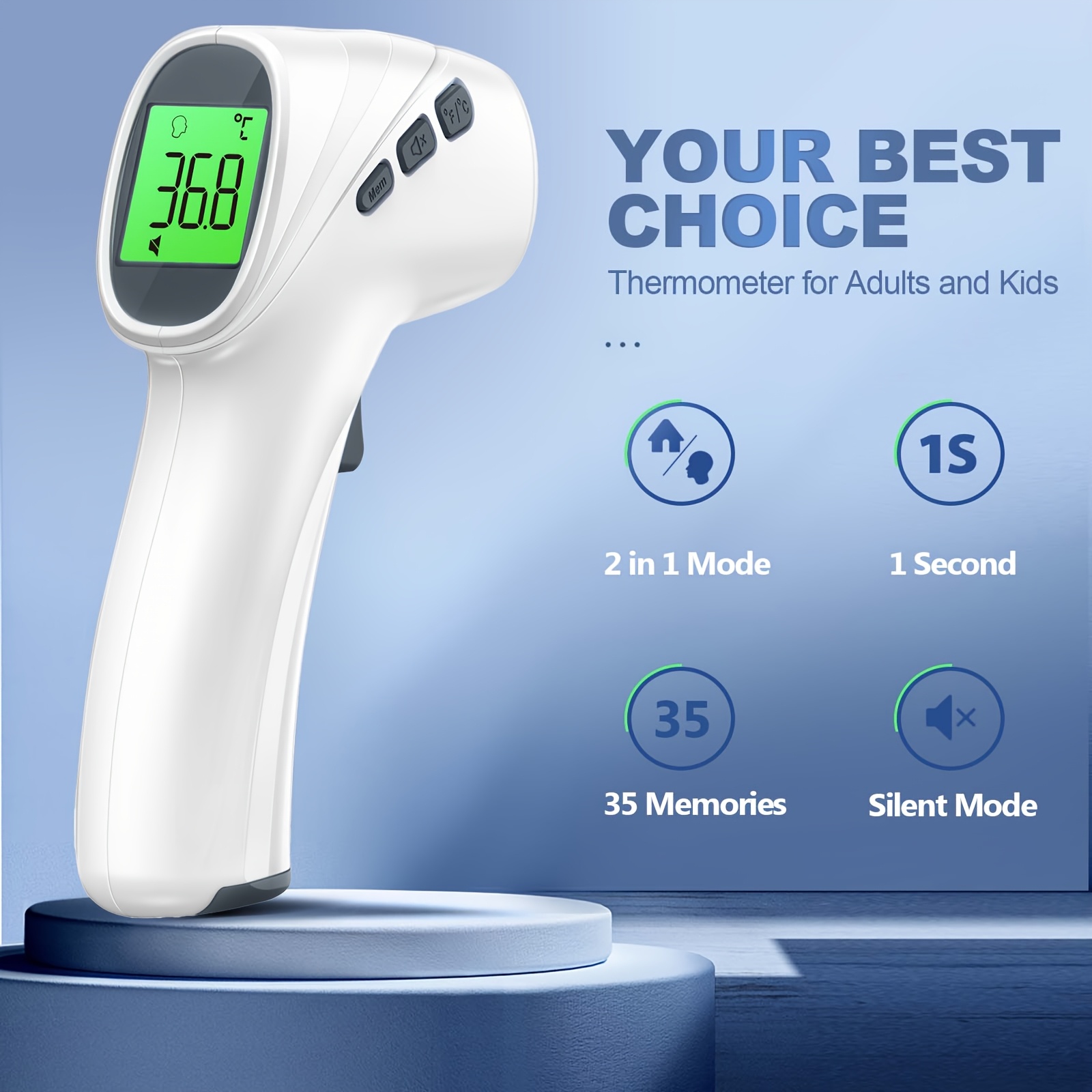 3 in 1   thermometer for forehead object temperature measurement fever alert silent mode precise   readings ideal for home and   use digital thermometer thermometer