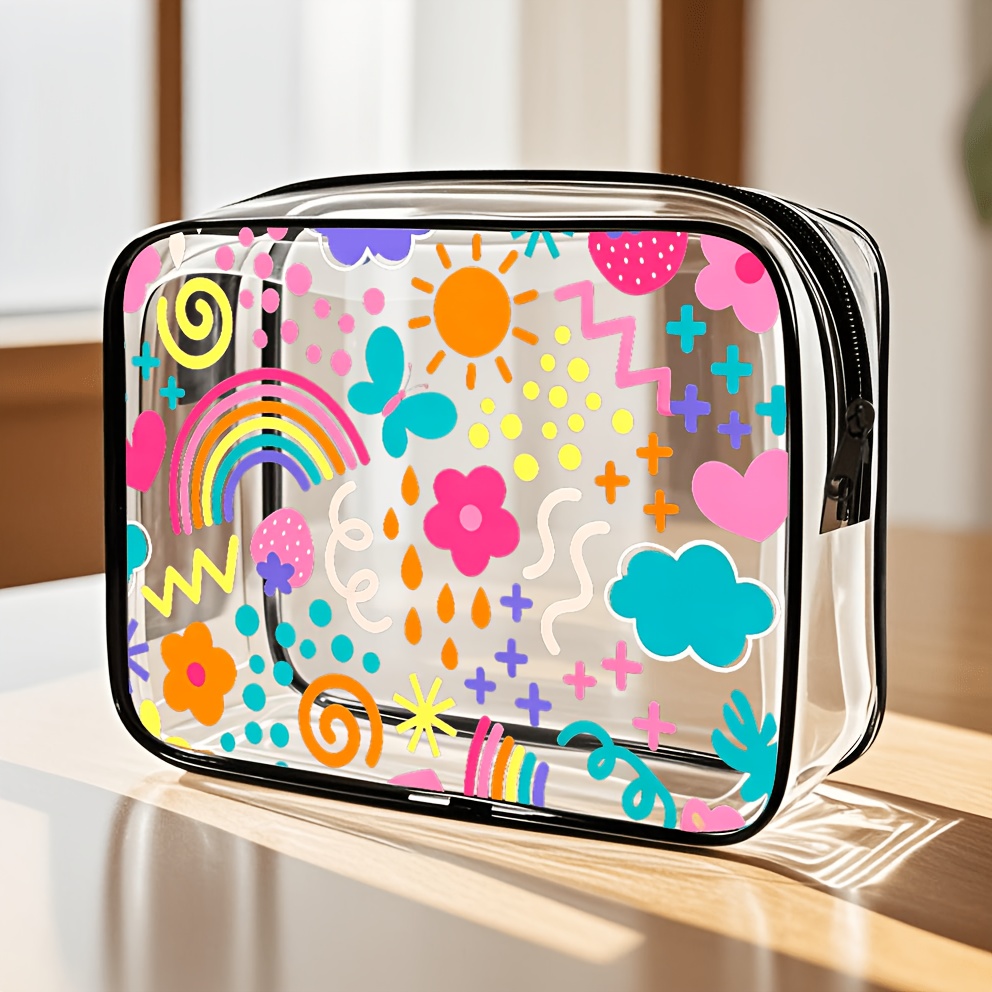 TEMU A Large-capacity Pvc Toiletry Bag With Zipper Closure - High- Toiletry Storage Pouch - As A Gift - Holiday Gift For - Portable And Easy-to-