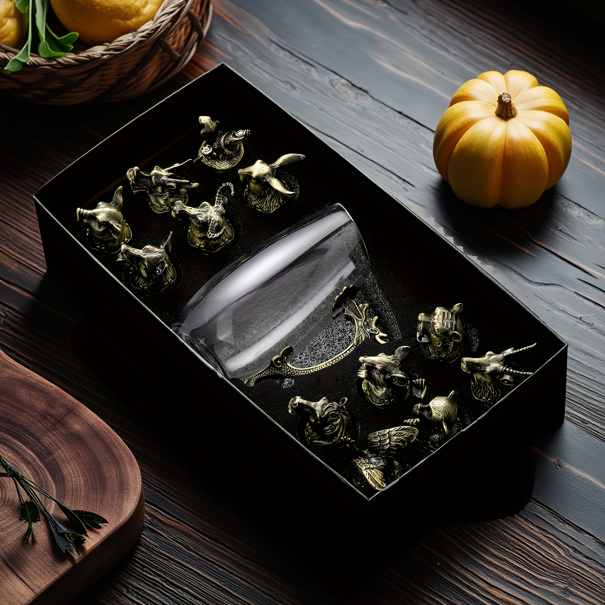 13pcs european vintage golden chinese zodiac animal cup set - Temu