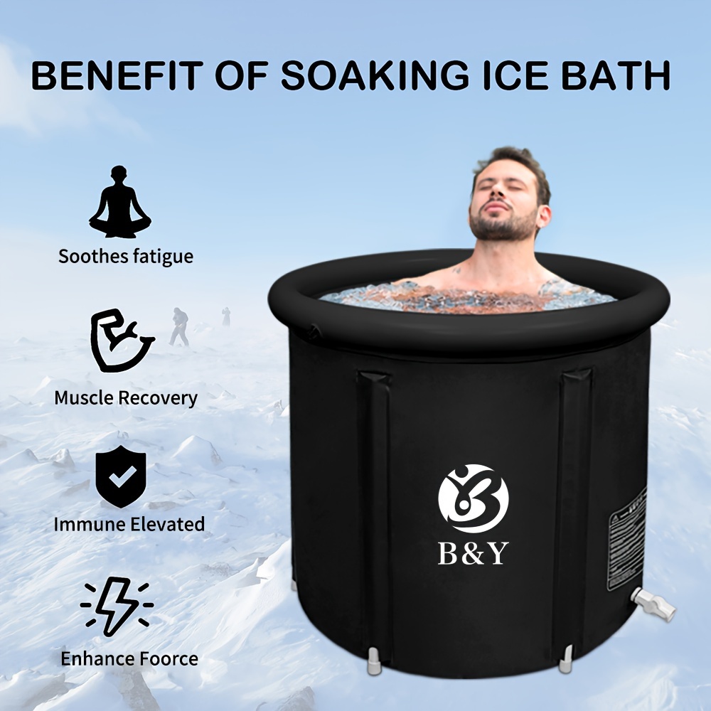 

B&y Portable Ice Bath Tub, Foldable Bathtub For Adult Inflatable Outdoor Cold Plunge Tub Freestanding Bathtub Hot Tub For Shower Stall