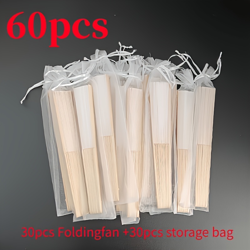 TEMU Cadeau pour elle/lui Ensemble de ventilateur cadeau de mariage et d'anniversaire blanc. personnalisée sur mesure | Ventilateur pliable avec sac
