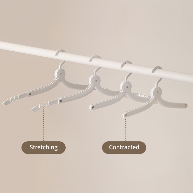 Image of 6pcs Folding Coat Rack Dormitory Students Home Anti-slip Drying Rack Travel Portable Travel Coat Racks