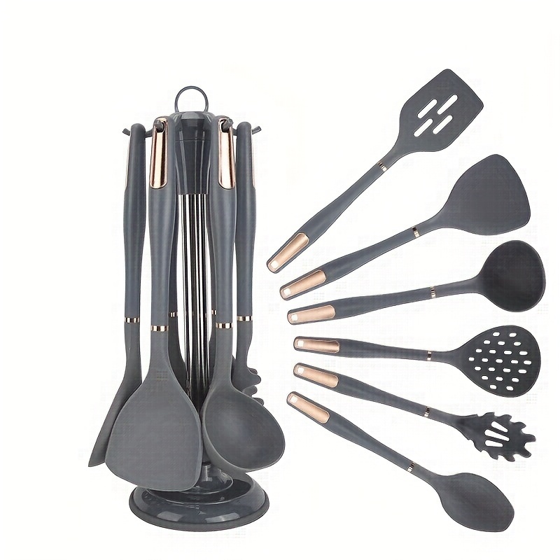 chic 7pcs silicone kitchen tool collection safe cooking non stick heat resistant   for cooking baking dorms and gift ideas details 8