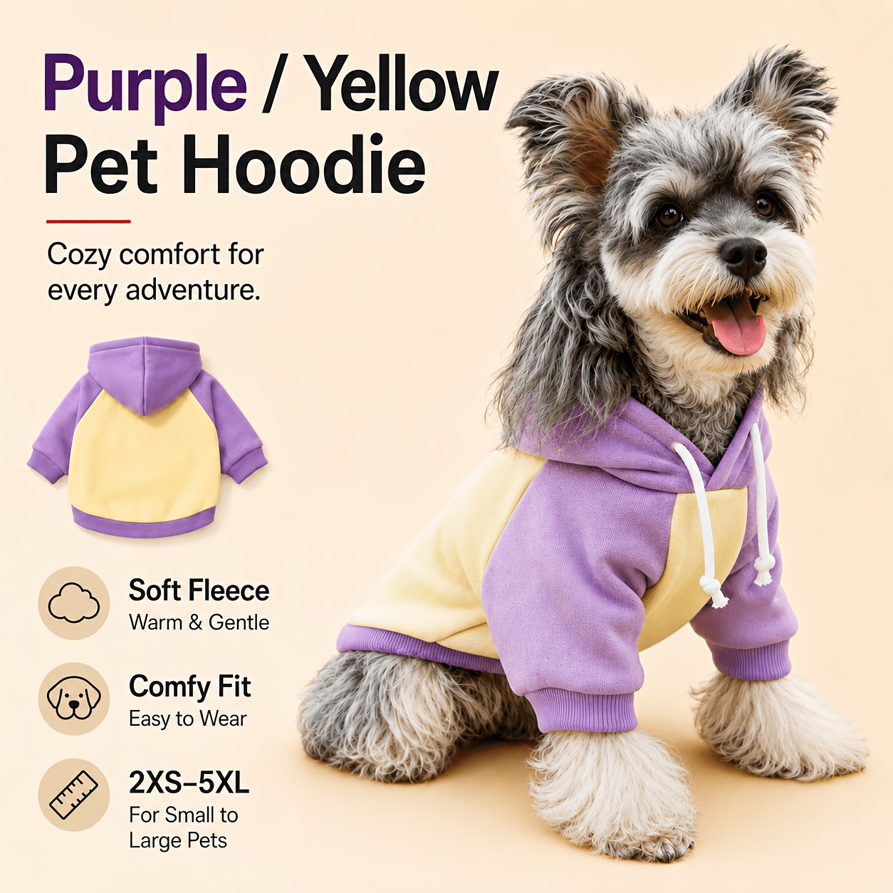 comfortable elastic band hooded casual pet top windproof and cold resistant apparel for small medium and large dogs suitable for home and dog walking   breathable and machine washable puppy clothes with     Product details 6